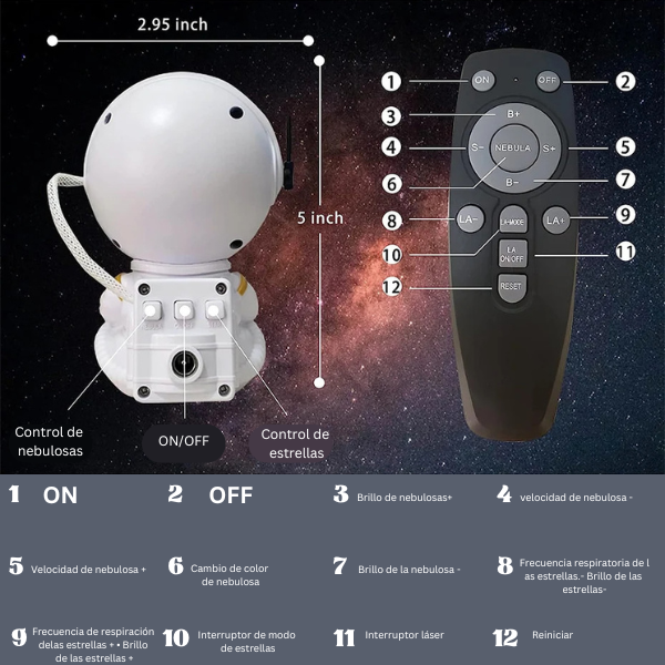 Proyector de Estrellas Astronauta Led