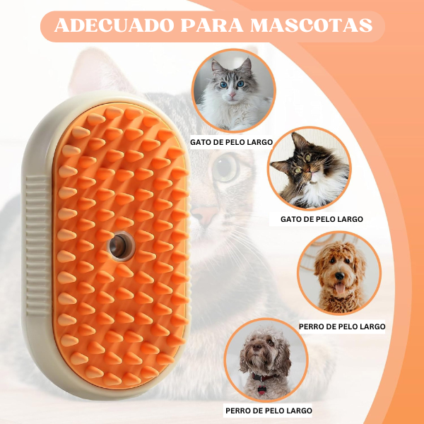 Cepillo Masajeador De Vapor Gatos Perros